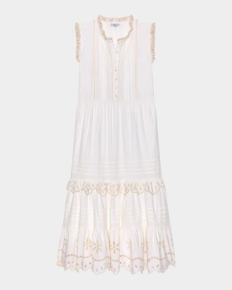 Aubrie Ruffled Eyelet Midi Dress by RAILS