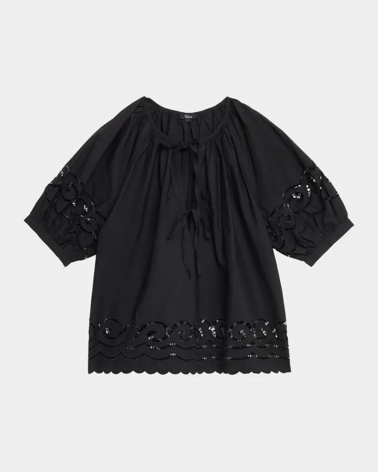 Catalene Embroidered Short-Sleeve Blouse by RAILS