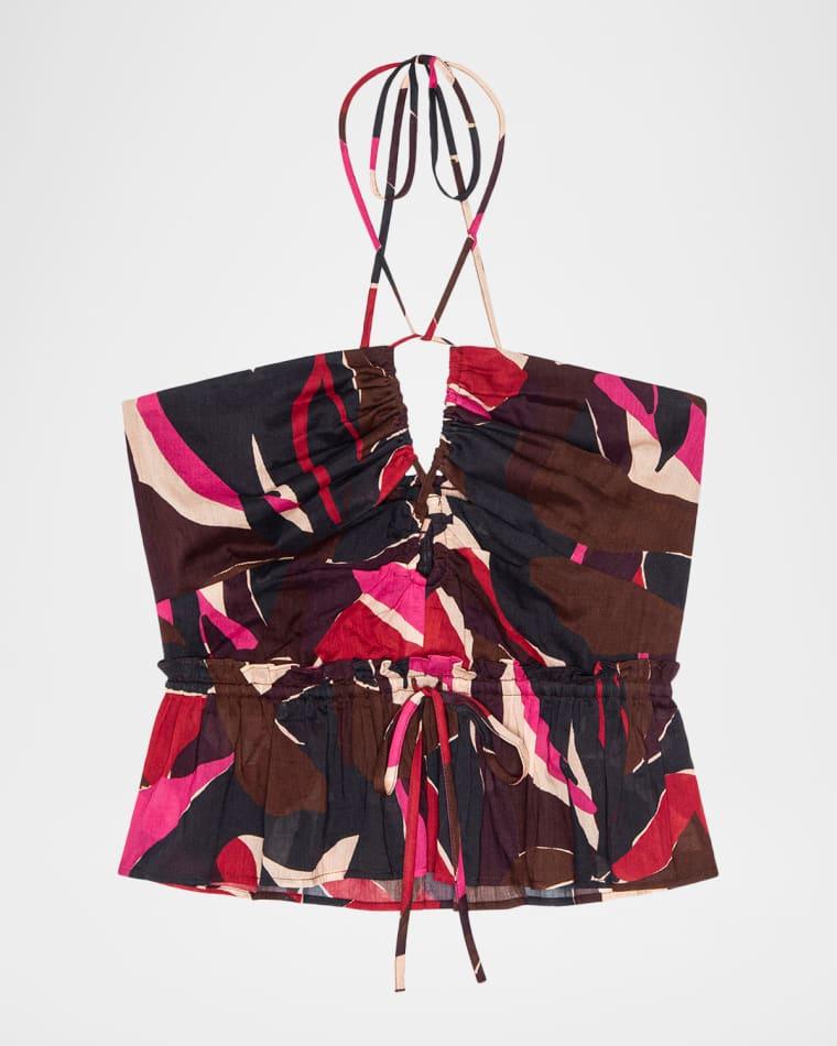Dulce Printed Halter Crop Top by RAILS