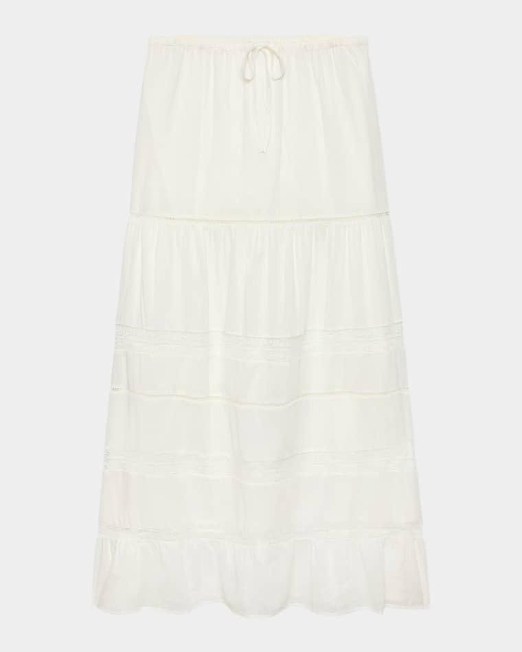 Hettie Lace-Inset Poplin Maxi Skirt by RAILS