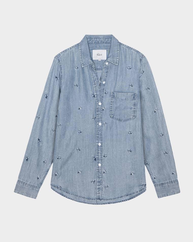 Ingrid Embroidered Denim Shirt by RAILS