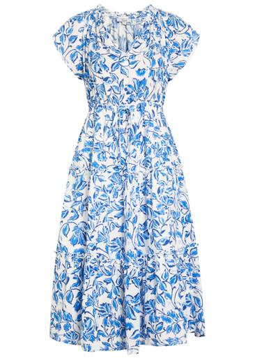 Juni floral-print linen-blend midi dress by RAILS