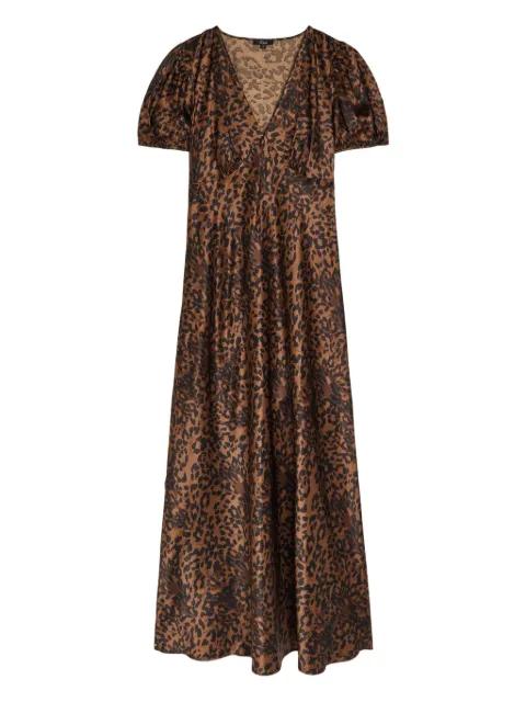 Junia puff-sleeve leopard maxi dress by RAILS
