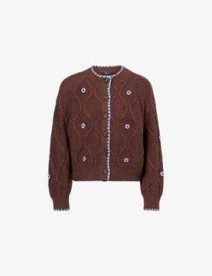 Laurie Flower-Embellished Cotton-Blend Cardigan by RAILS