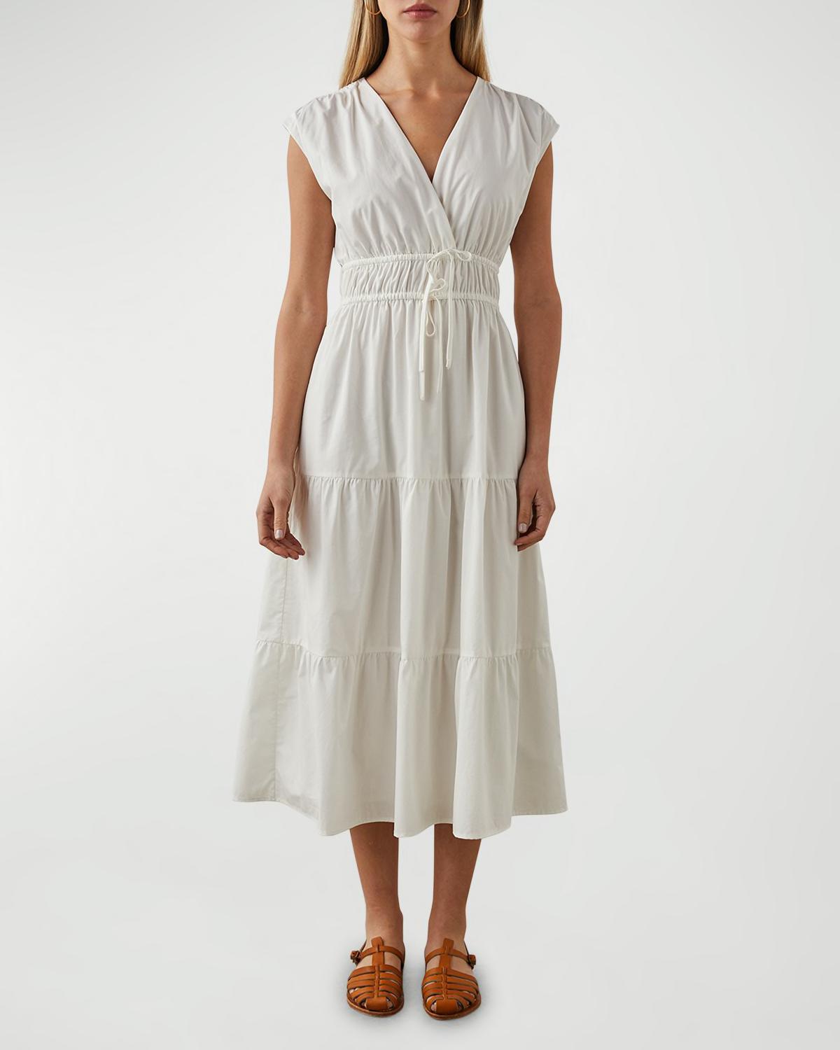 Lucia Tiered Poplin Midi Dress by RAILS