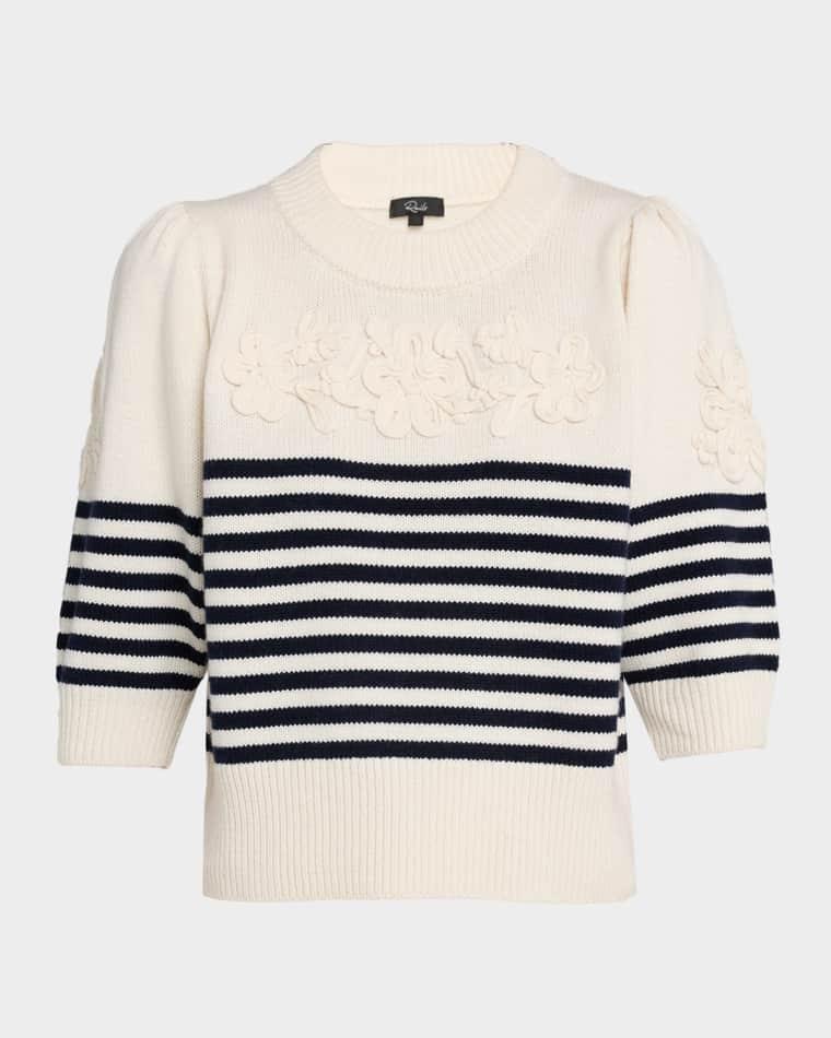 Martha Floral Striped Wool-Blend Sweater by RAILS