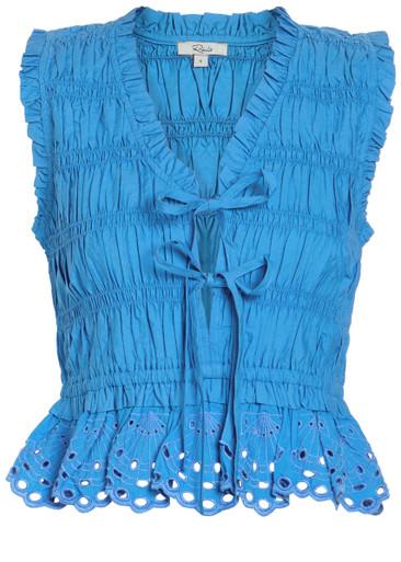 Martine smocked cotton-poplin top by RAILS