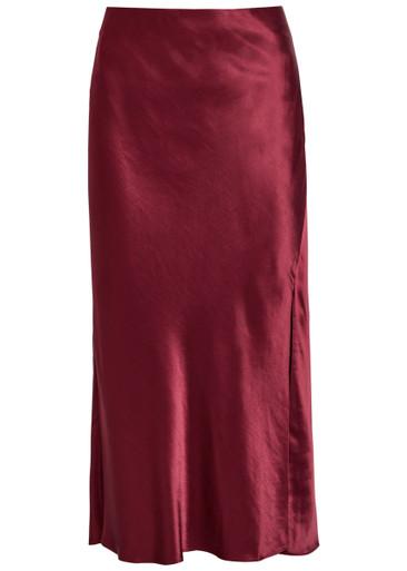 Maya side split satin skirt by RAILS