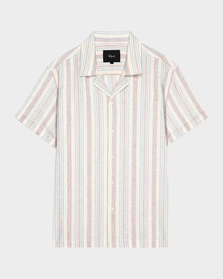 Men's Short-Sleeve Amalfi Shirt in Stripes by RAILS