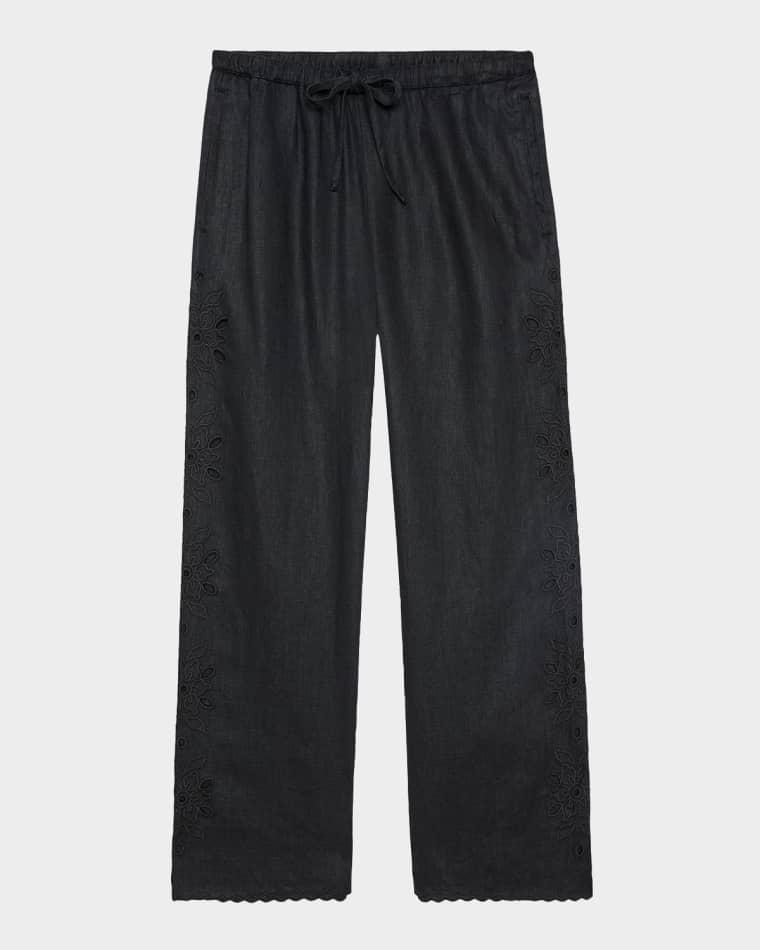 Mirina Embroidered Linen Pants by RAILS