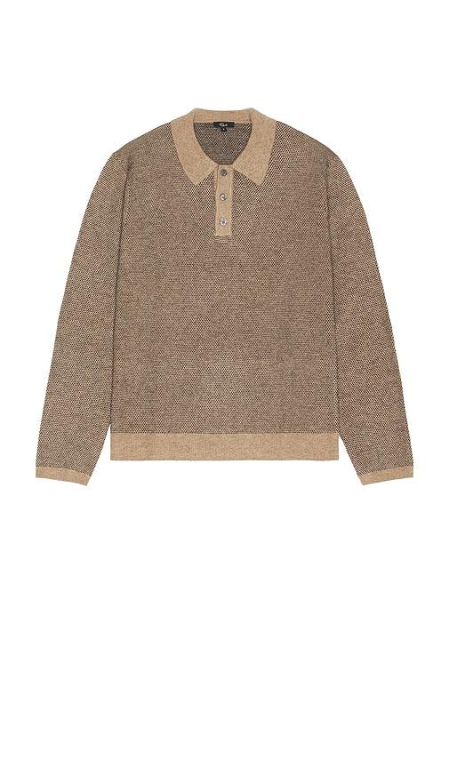 Rails Anders Long Sleeve Polo in Brown by RAILS