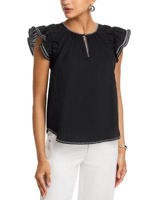 Sable Flutter Sleeve Top by RAILS