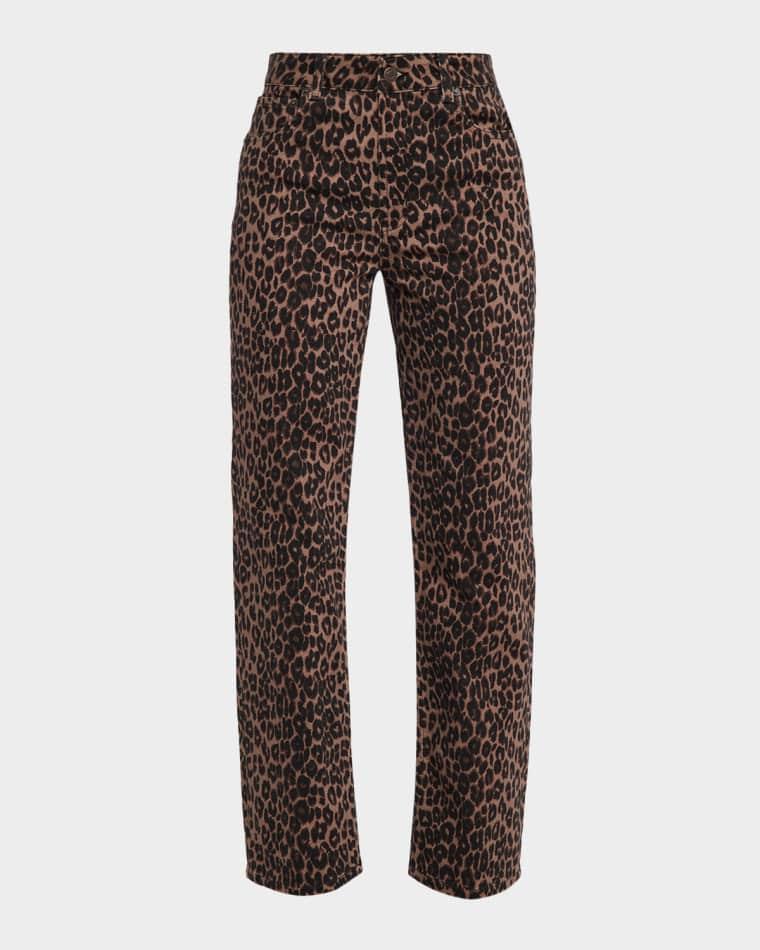 Topanga Leopard Straight-Leg Jeans by RAILS