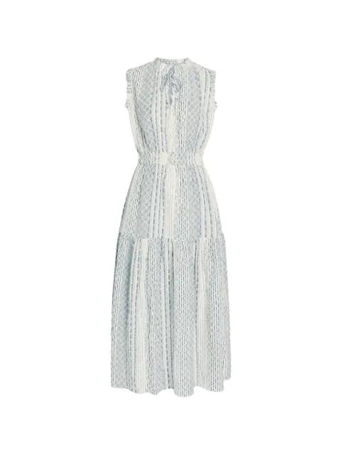 striped eyelet-embroidered dress by RAILS