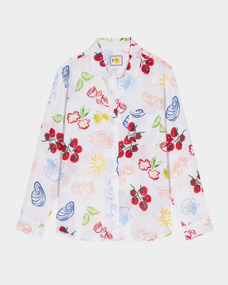 x Giadzy Charli Antipasti Long-Sleeve Linen Shirt by RAILS