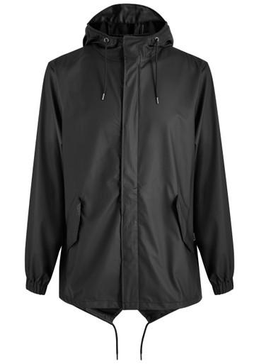 Hooded rubberised parka by RAINS