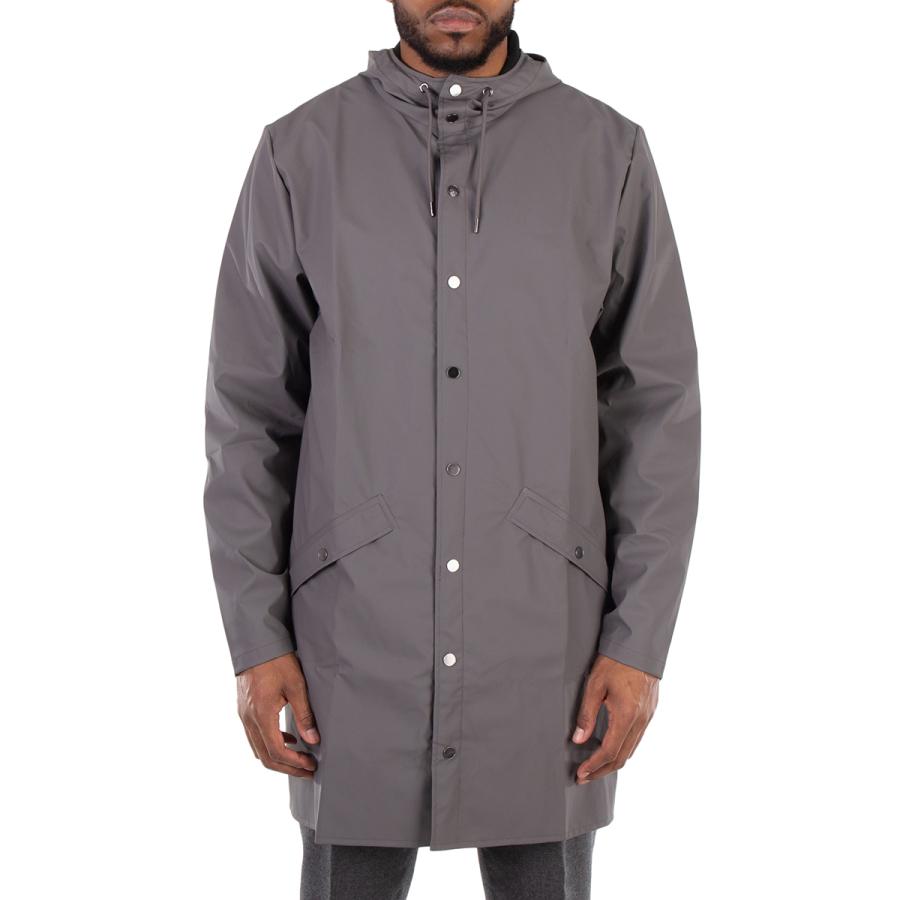 Rains Grey Lightweight Waterproof Long Jacket by RAINS