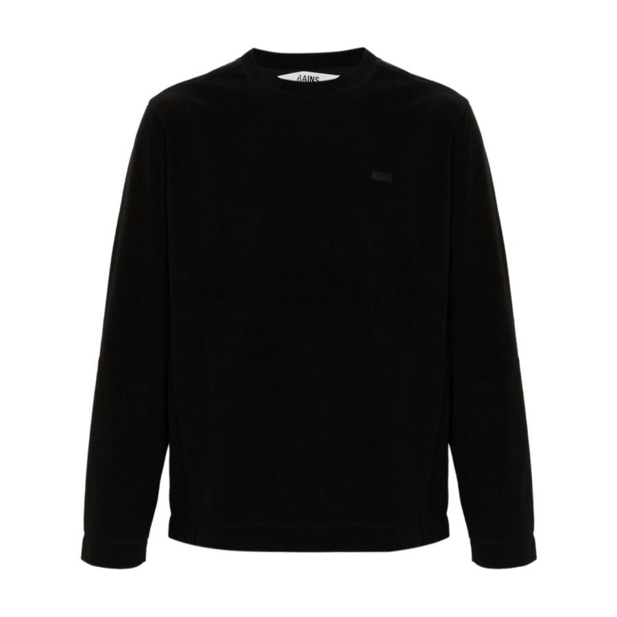 Rains Mens Black Addis Fleece Crewneck Sweatshirt by RAINS