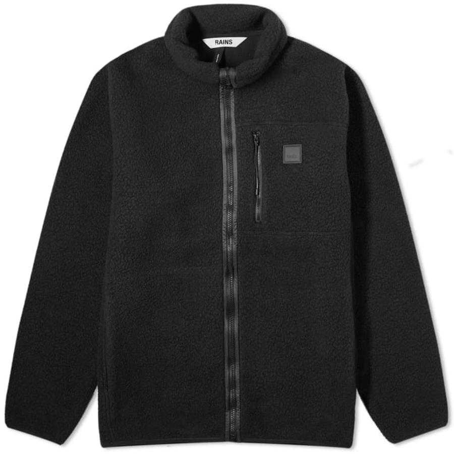 Rains Mens Black Yermo Fleece Jacket by RAINS