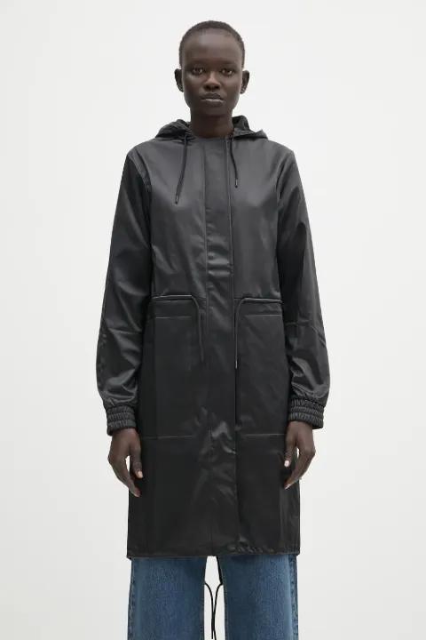 String hoodied pocket parka by RAINS