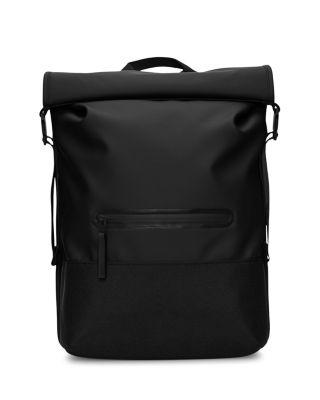 Trail Faux Leather Roll Top Backpack by RAINS