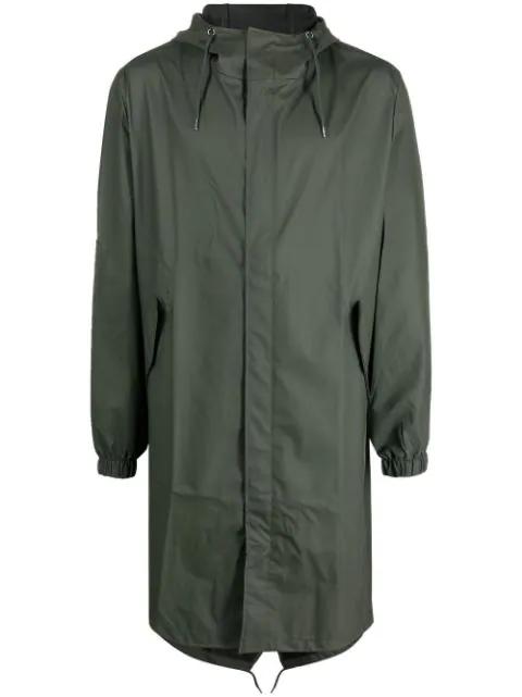 drawstring hoodied raincoat by RAINS
