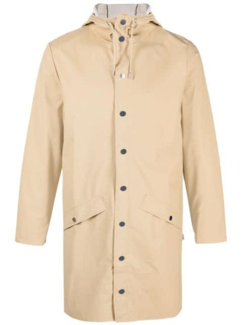 hoodied long-sleeve raincoat by RAINS
