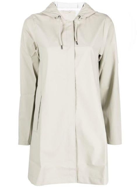 zip-up hoodied rain coat by RAINS