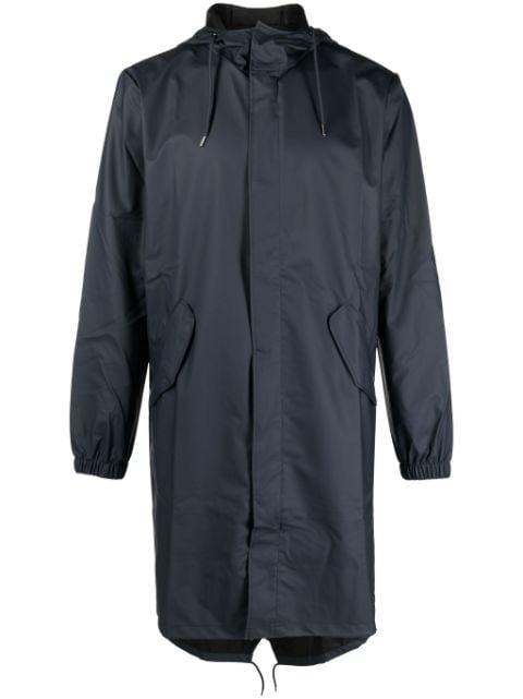 zip-up hoodied raincoat by RAINS