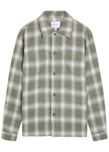 Vienna plaid brushed wool-blend overshirt by RAITH