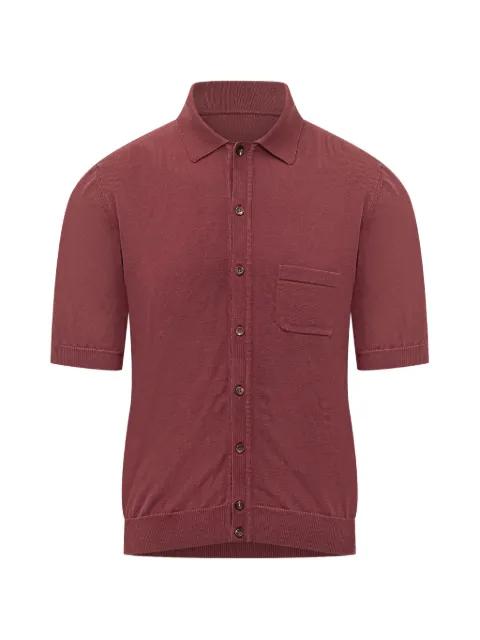 chest-pocket knitted shirt by RAKKI