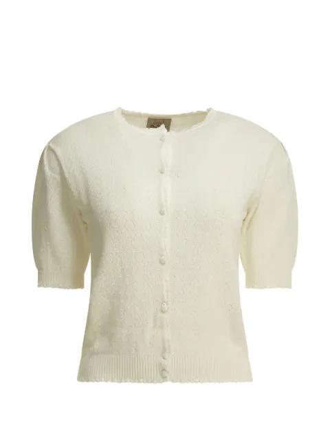 chevron-knit short-sleeve sweater by RAKKI