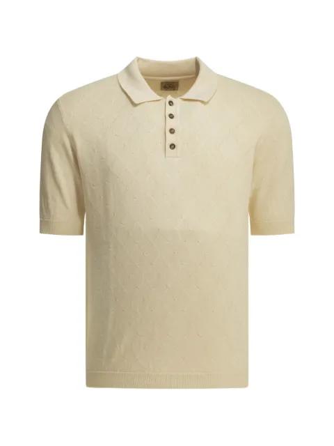 diamond-patterned knit polo shirt by RAKKI