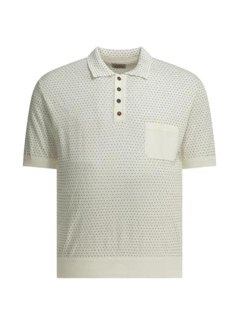 micro-patterned chest-pocket polo shirt by RAKKI