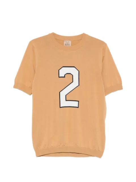 number-patch knitted T-shirt by RAKKI
