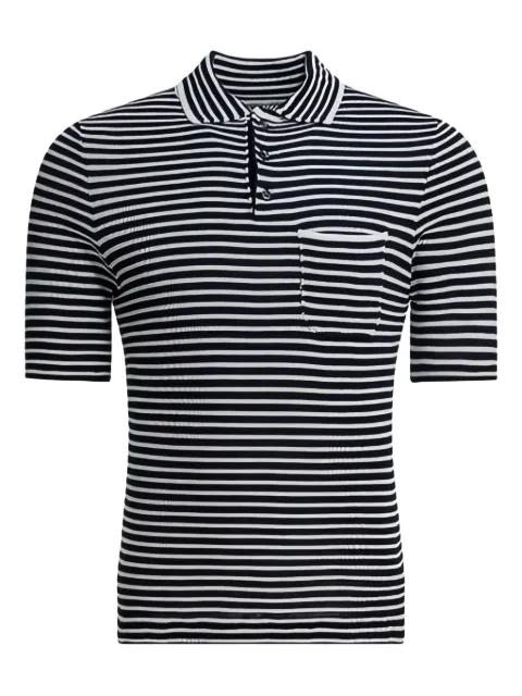 striped pocket polo shirt by RAKKI