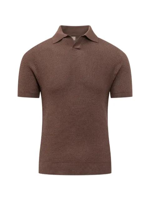 waffle-knit V-neck T-shirt by RAKKI