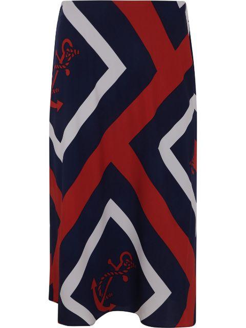 Anchor-Print midi skirt by RALPH LAUREN