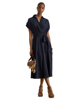 Belted Crepe Dress by RALPH LAUREN