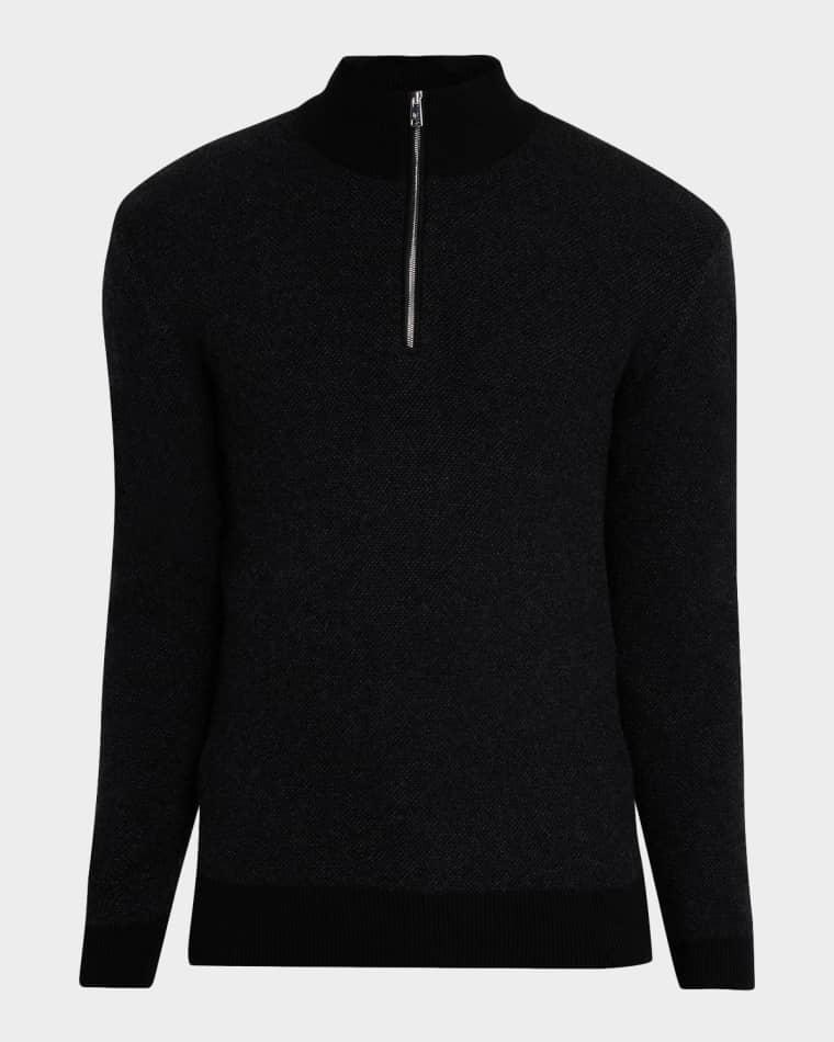 Birdseye Cashmere Quarter-Zip Sweater by RALPH LAUREN