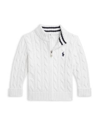 Boys' Cable Knit Cotton Full Zip Sweater - Baby by RALPH LAUREN