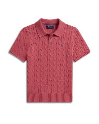 Boys' Cable Knit Cotton Polo Sweater - Big Kid by RALPH LAUREN