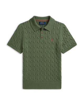 Boys' Cable Knit Cotton Polo Sweater - Big Kid by RALPH LAUREN