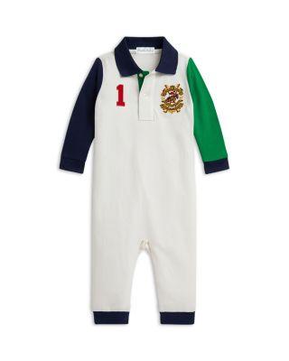 Boys' Color-Blocked Crest Mesh Polo Coverall - Baby by RALPH LAUREN