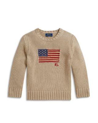 Boys' Contrast Trim Iconic Flag Sweater - Little Kid by RALPH LAUREN