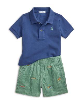 Boys' Cotton Mesh Polo Shirt & Corduroy Shorts Set - Baby by RALPH LAUREN