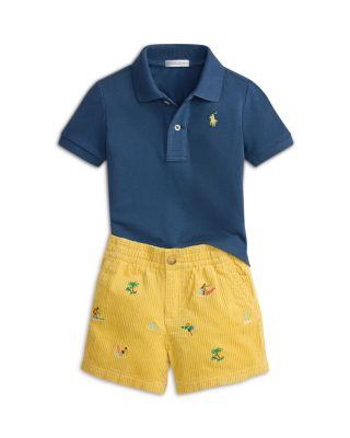 Boys' Cotton Mesh Polo Shirt & Corduroy Shorts Set - Baby by RALPH LAUREN