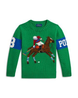 Boys' Equestrian Intarsia Crewneck Sweater - Little Kid by RALPH LAUREN