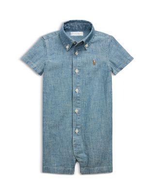 Boys' Indigo Cotton Chambray Shortall - Baby by RALPH LAUREN