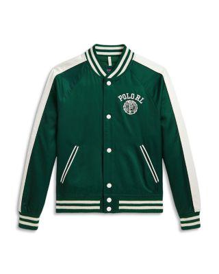 Boys' Logo Satin Baseball Jacket - Big Kid by RALPH LAUREN